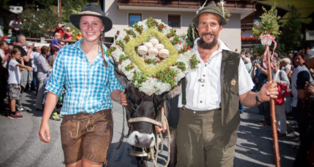 Traditioneller Almabtrieb in Jerzens im Pitztal